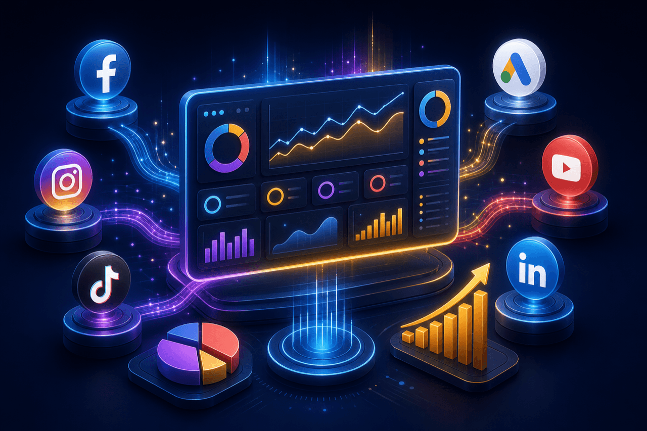 Real-Time Marketing Analytics Dashboard for Paid & Organic Channels